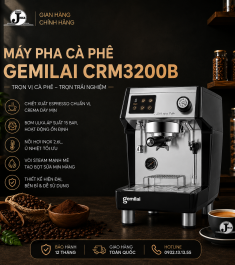 Máy Pha Cà Phê Gemilai CRM3200B – Giải Pháp Espresso Chuyên Nghiệp Cho Quán Cafe Take Away
