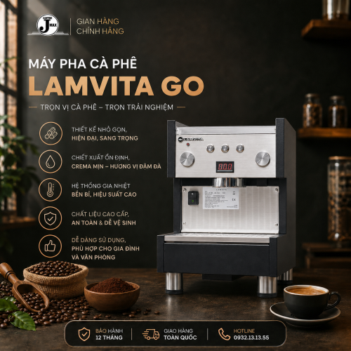 Máy Pha Cà Phê LAMVITA GO – Giải Pháp Espresso Chuyên Nghiệp Cho Mô Hình Take Away