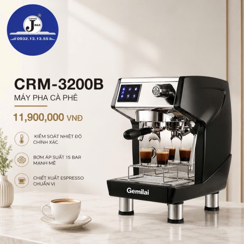 Máy Pha Cà Phê Gemilai CRM3200B – Giải Pháp Espresso Chuyên Nghiệp Cho Quán Cafe Take Away