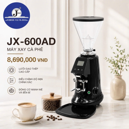 Máy Xay Cà Phê Tự Động JX600AD – Màn Hình LCD, Lưỡi Dao 64mm, Xay Chuẩn Espresso